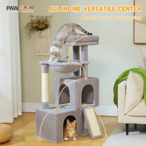 Large Cat Tree for Indoor Cats with Sisal Scratching Post
